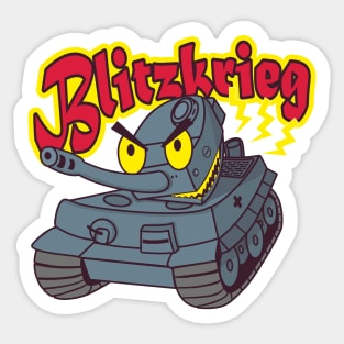 Cartoon tiger tank and blitzkrieg Sticker